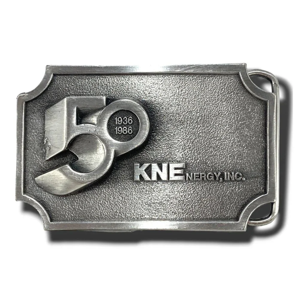 Belt Buckle Pewter 1986 KNEnergy,‎ Inc. 50th Anniversary 1936-1986 USA Made
